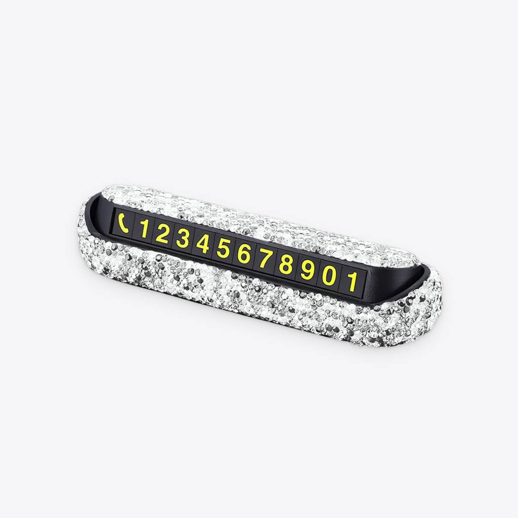 Bedazzled Phone Number Placard Interior Accessories