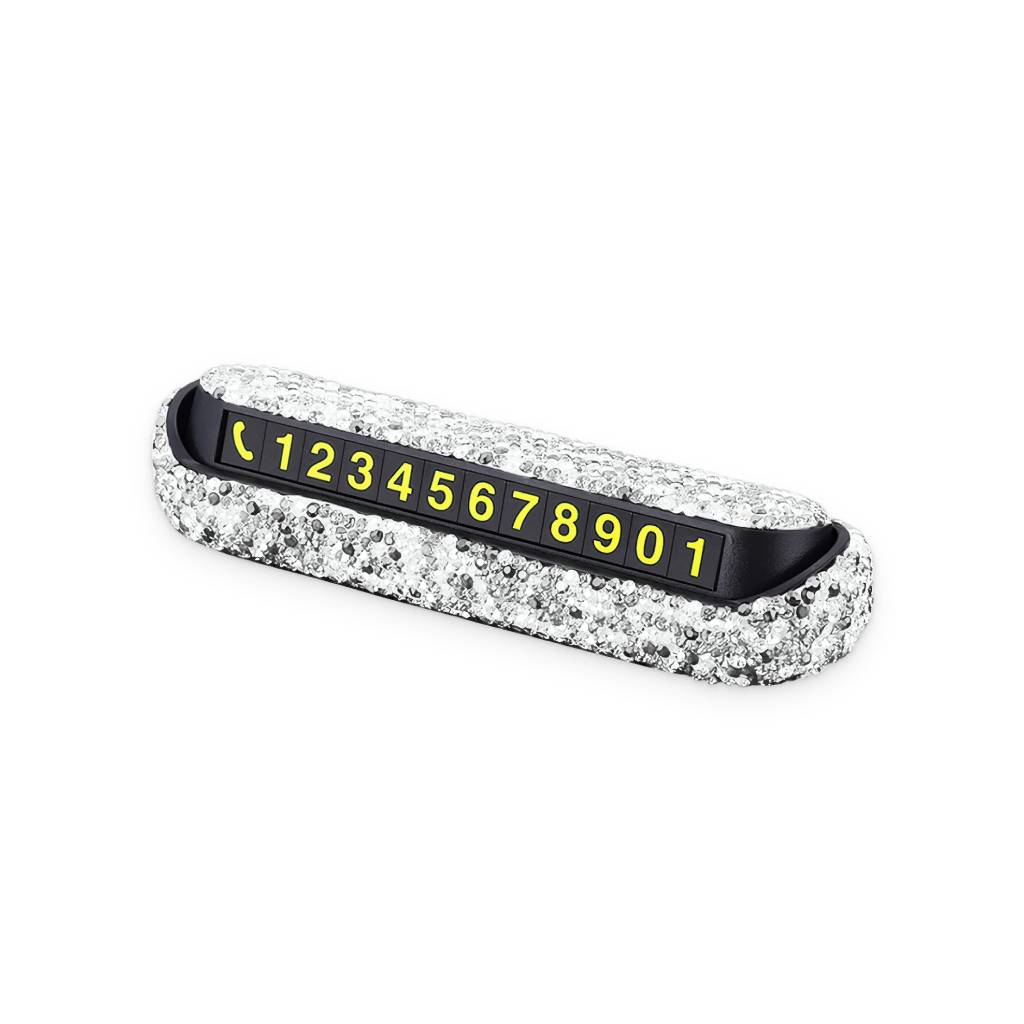 Bedazzled Phone Number Placard Interior Accessories