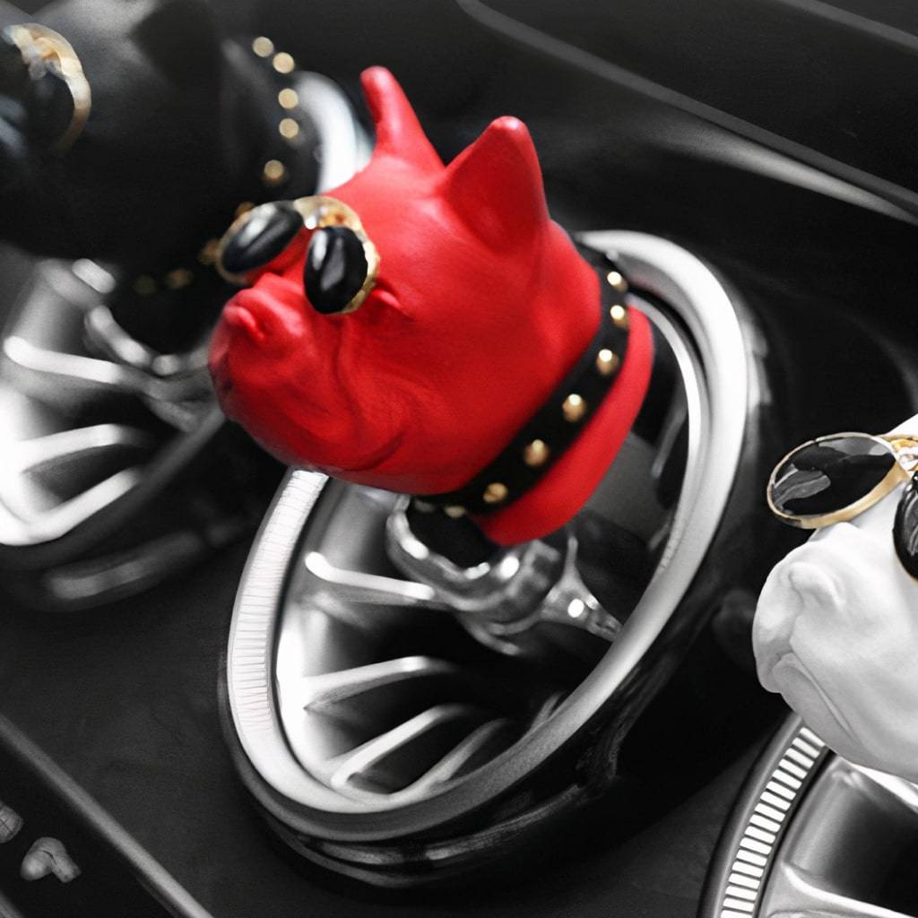 Red Painted Bulldog Car Air Freshener Interior Accessories