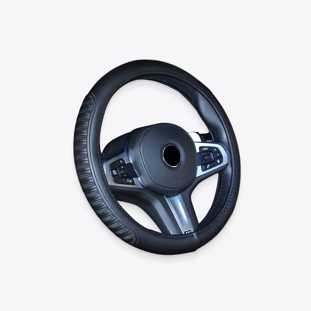 Black Stitched Steering Wheel Cover Interior Accessories