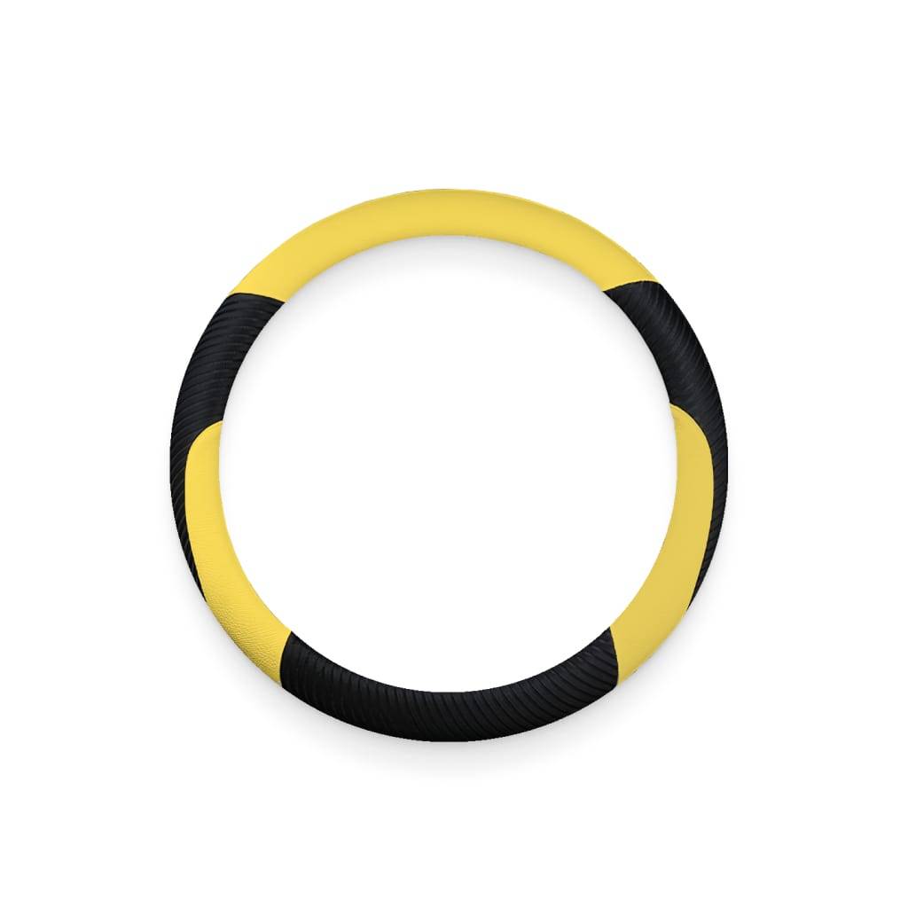 Yellow & Black Soft Steering Wheel Wrap Auto Car Accessories Driving Comfort Interior Accessories