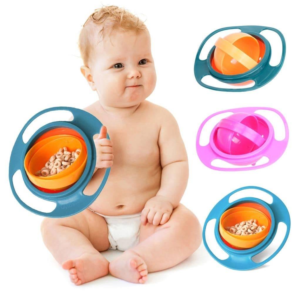360-Degree Rotating Baby Bowl Feeding cb5feb1b7314637725a2e7: Blue|Green|Pink