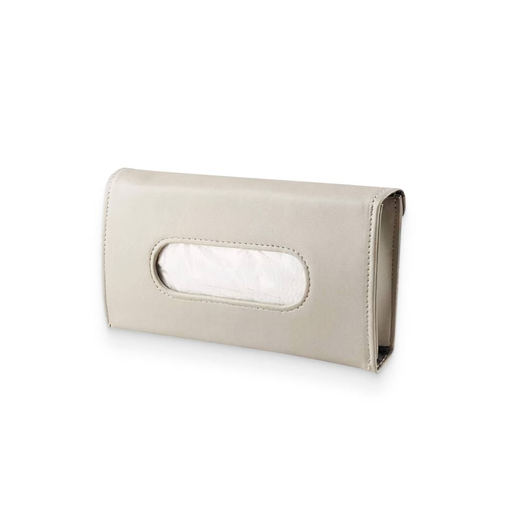 Beige Polyurethane Tissue Box Cover Auto Car Accessories Driving Comfort Interior Accessories Travel & Roadway Products