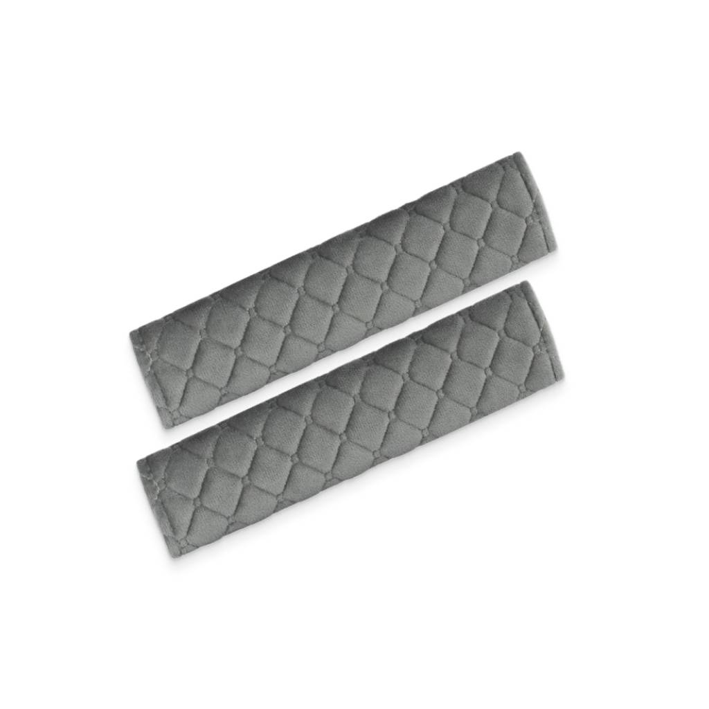 Gray Soft Patterned Seat Belt Strap Covers Interior Accessories
