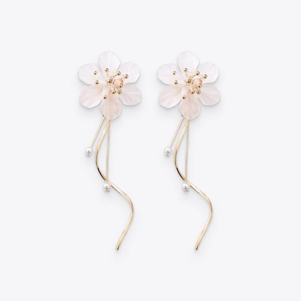 Six Petal Flower Stud Earrings Jewelry