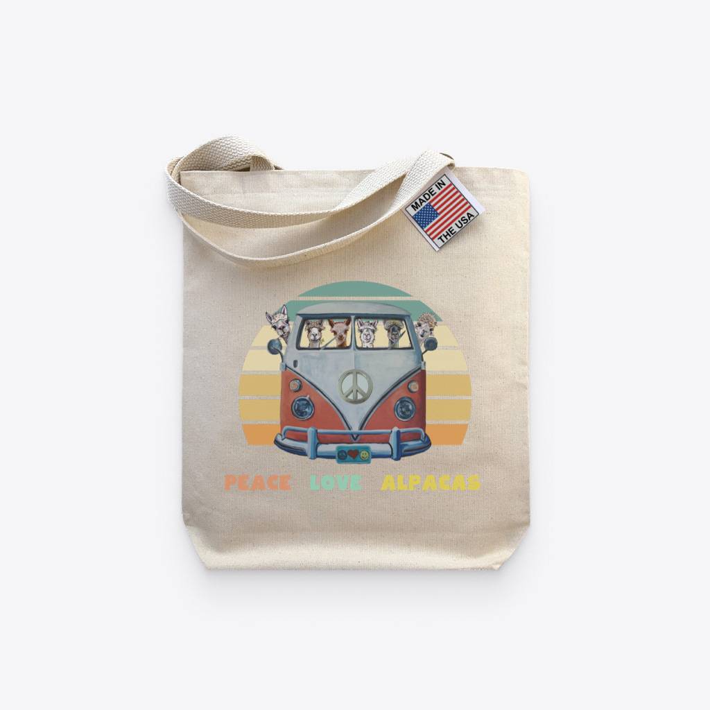 “Peace Love Alpacas” Tote Bag Bags & Wallets Fashion