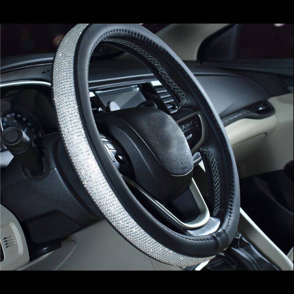 Rhinestone Steering Wheel Cover Interior Accessories New Arrivals cb5feb1b7314637725a2e7: Beige & Silver|Black & Golden|Black & Silver|Pink & Silver|Red & Silver