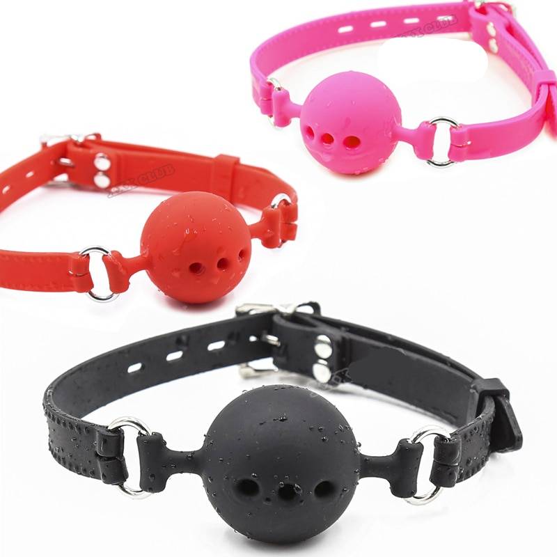 Safe and Comfortable Soft Silicone Mouth Ball with Breathing Holes Adult Products cb5feb1b7314637725a2e7: L Black|L Pink|L Red|M Black|M Pink|M Red|S Black|S Pink|S Red