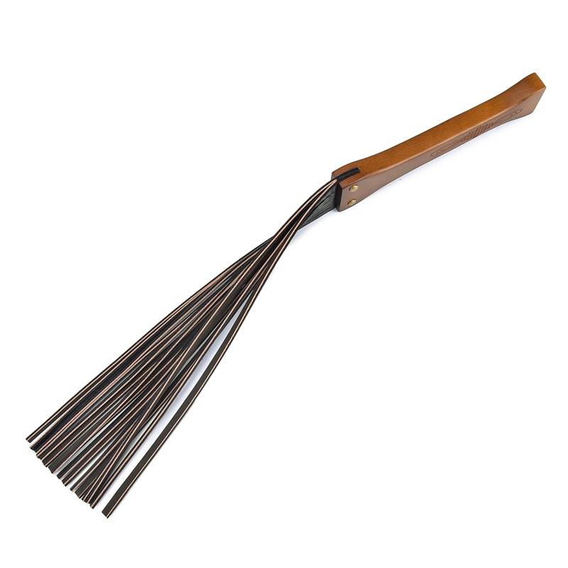 Genuine Leather BDSM Flogger with Wooden Handle