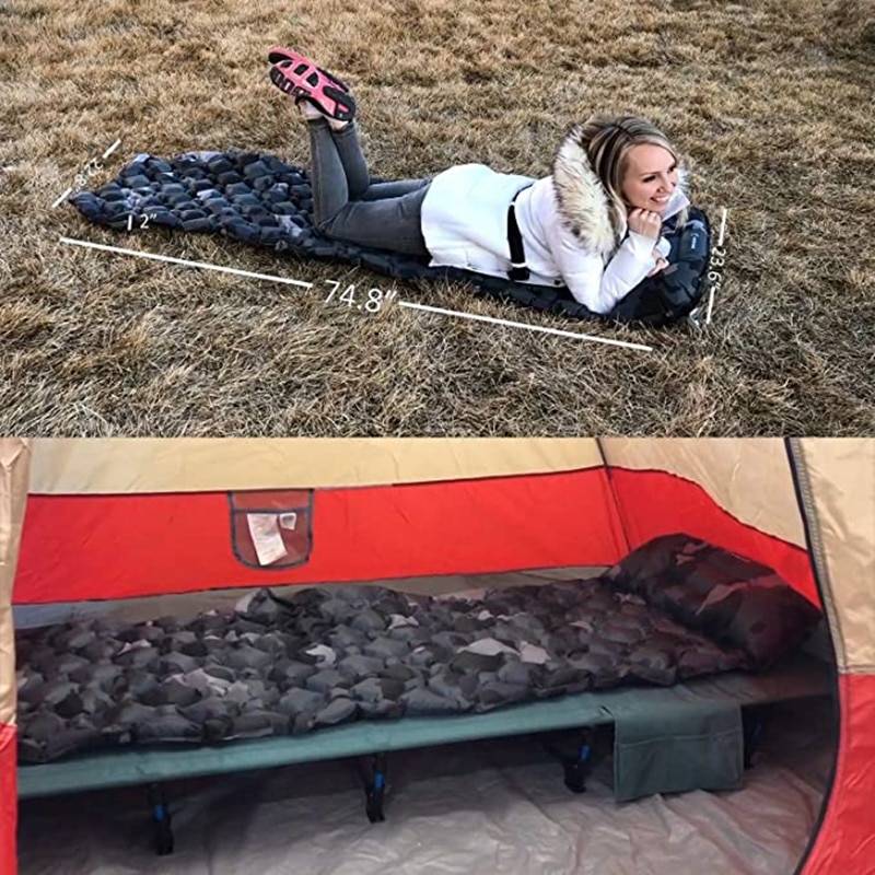 Outdoor Sleeping Pad Camping Inflatable Mattress with Pillows Travel Mat Folding Bed Ultralight Air Cushion Hiking Trekking Sports & Outdoors cb5feb1b7314637725a2e7: Blue|Green|micai|niaowen|Orange|Sky Blue