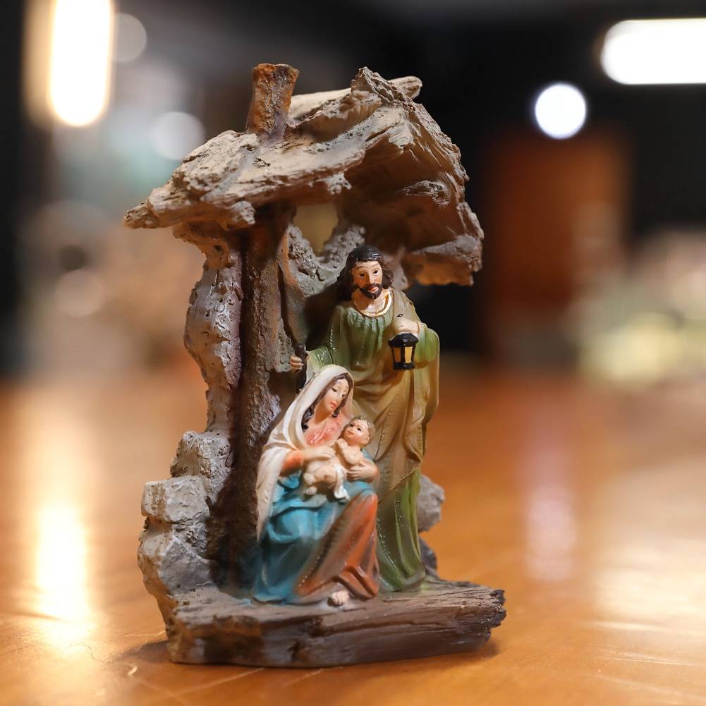 Zayton Figurine Holy Family Nativity Scene Home Decoration Christ Jesus Statues Mary Joseph Miniature Sculpture Christmas Gift Home Decor cb5feb1b7314637725a2e7: ZT-0007