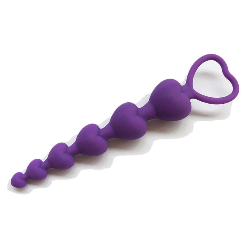 Anal Plug Beads in Shape of Heart