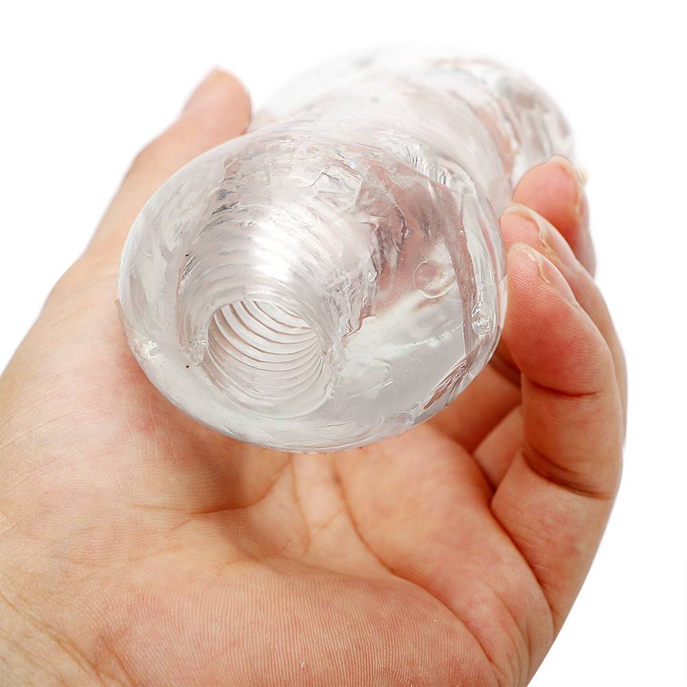 Convenient Ergonomic Transparent Soft Plastic Masturbator