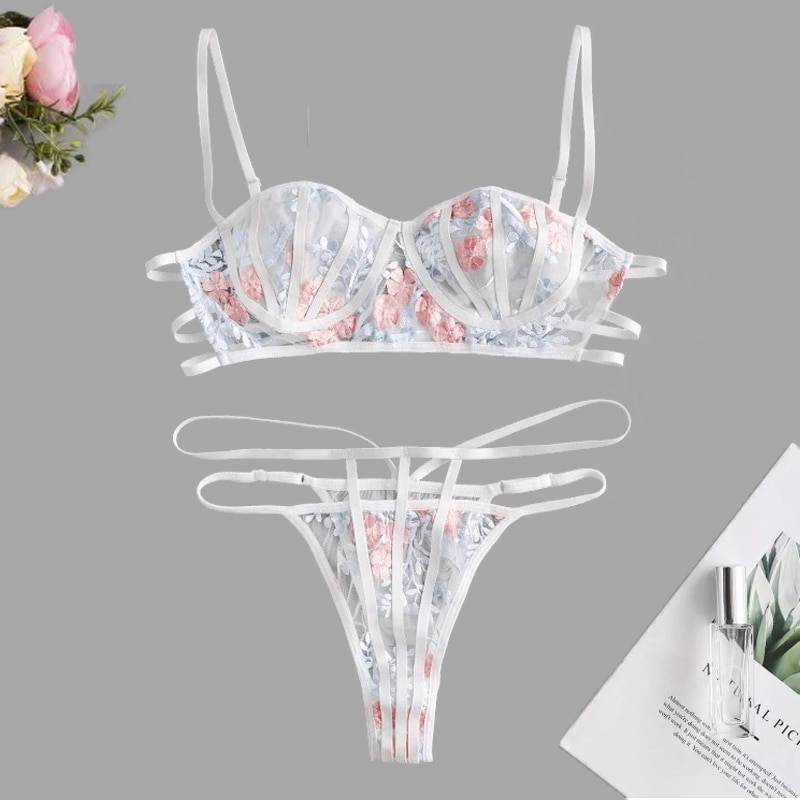 Set of Soft White Bra and Panty for Women