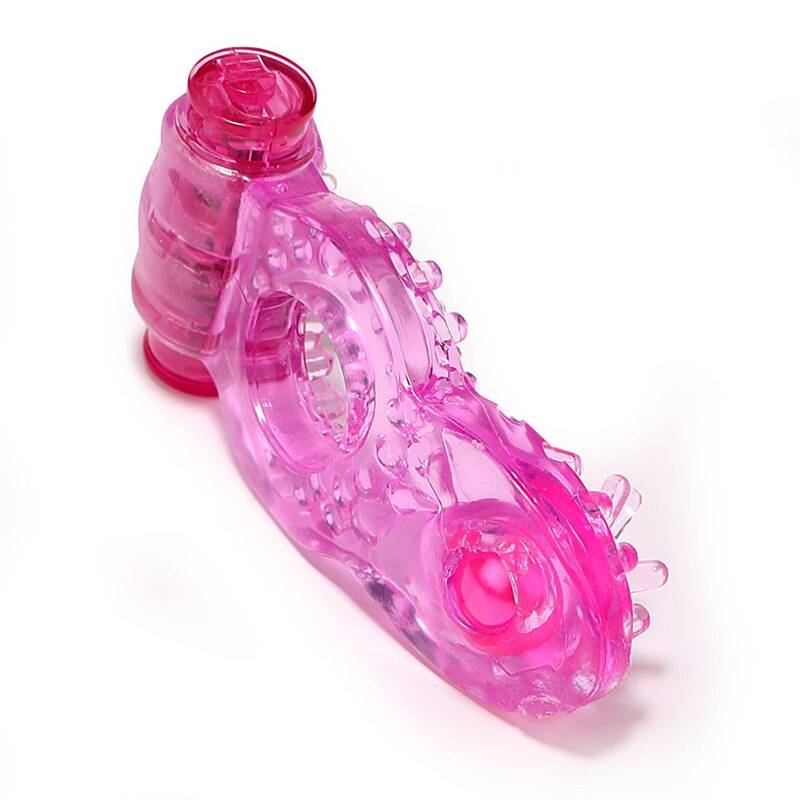 Rose / Purple Vibrating Massage Penis Sleeve