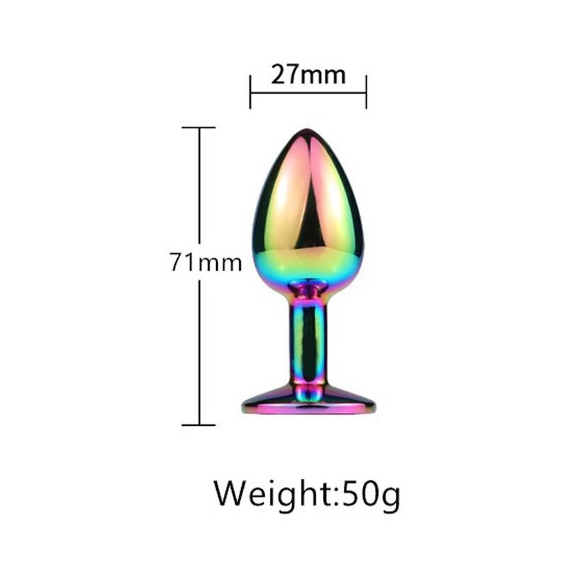 Multicolored Metal Butt Plug in Small Size