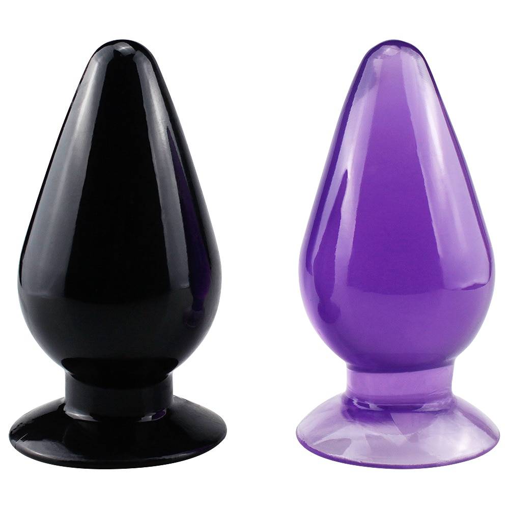 Silicone Unisex Anal Plug in Purple and Black