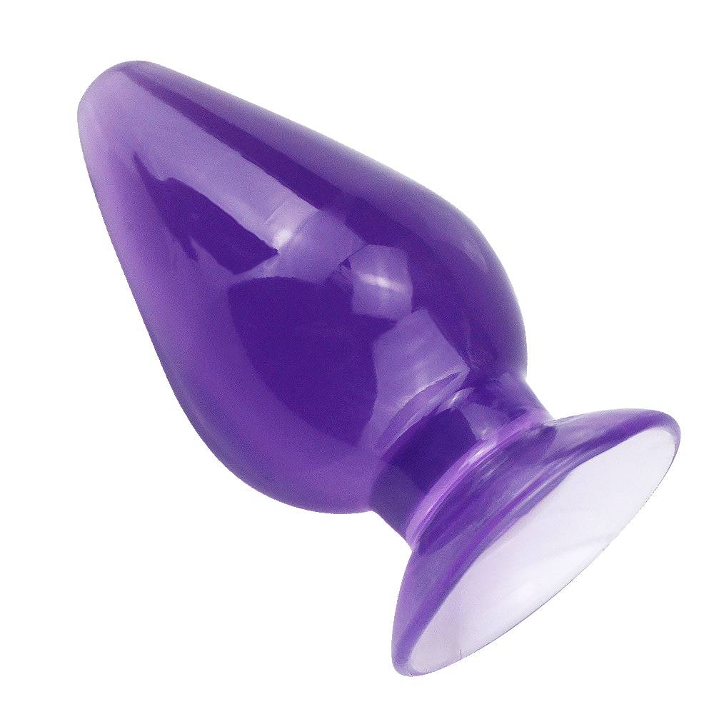 Silicone Unisex Anal Plug in Purple and Black