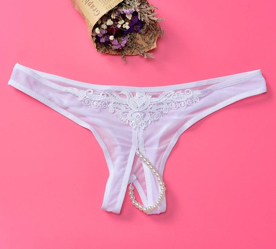 Sexy Crotchless Panties with Pearls
