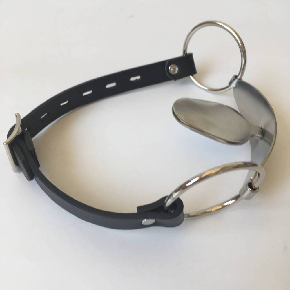 Cute Restrictive Leather Stainless Steel Mouth Gag