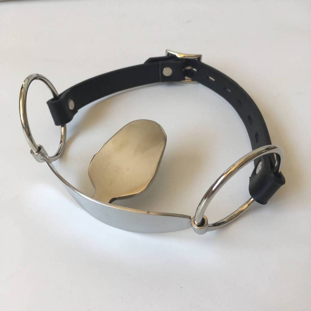 Cute Restrictive Leather Stainless Steel Mouth Gag