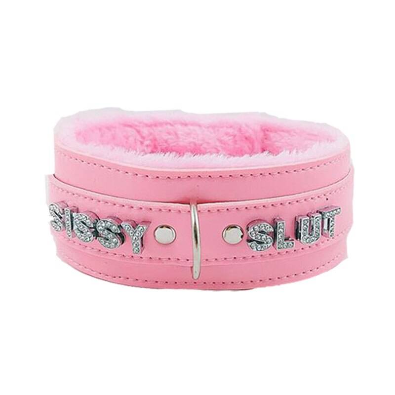BDSM Rhineston Collar in Pink Color