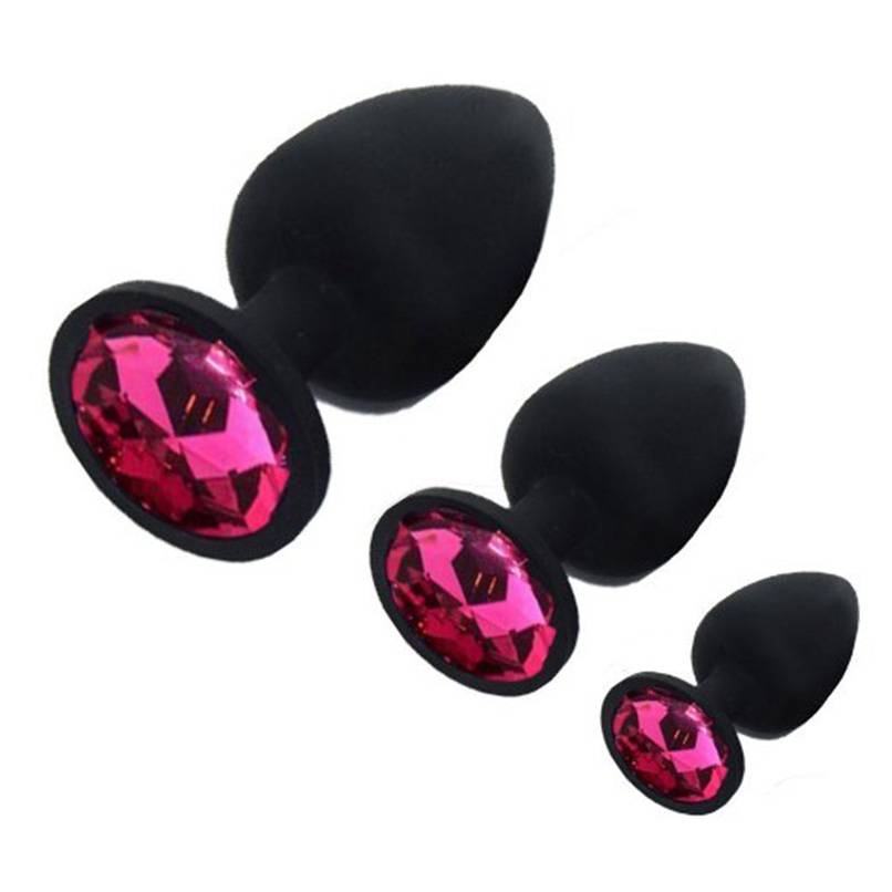 Cute Ergonomic Crystal Silicone Anal Plugs Set Adult Products cb5feb1b7314637725a2e7: Black|Pink|Purple|Red