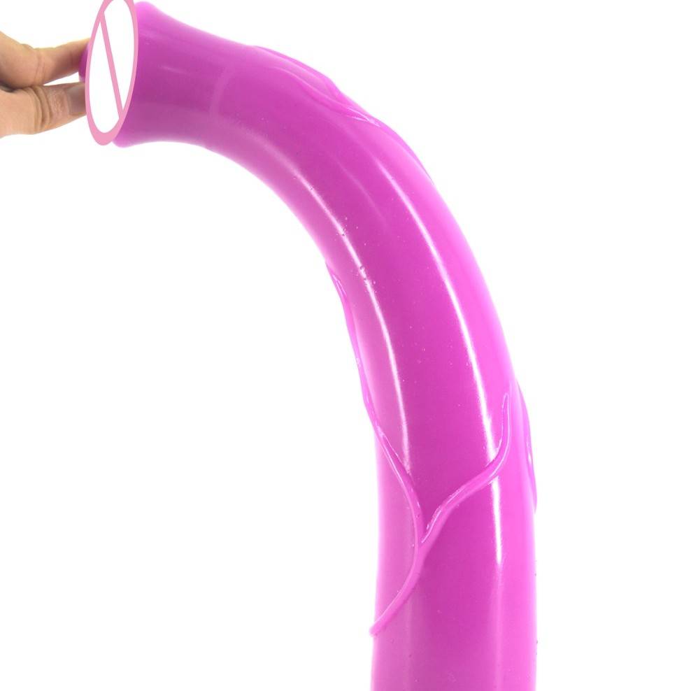 Cute Extra-Long Ergonomic Flexible Rubber Dildo Adult Products cb5feb1b7314637725a2e7: Black|flesh color|Purple