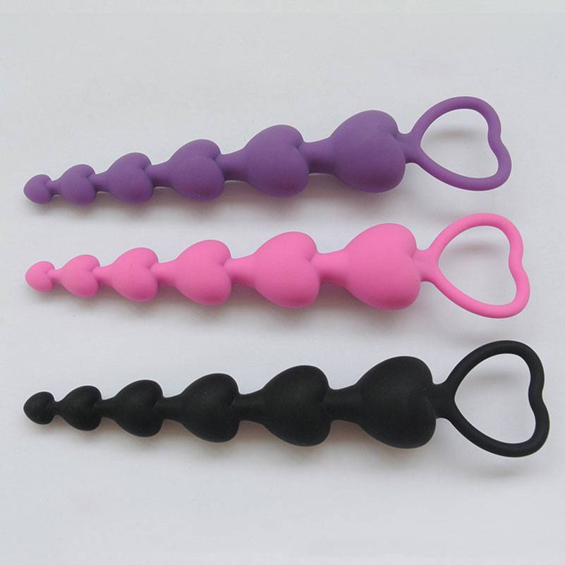 Cute Heart Shaped Soft Silicone Anal Plug Adult Products Size: 31 x 190 mm