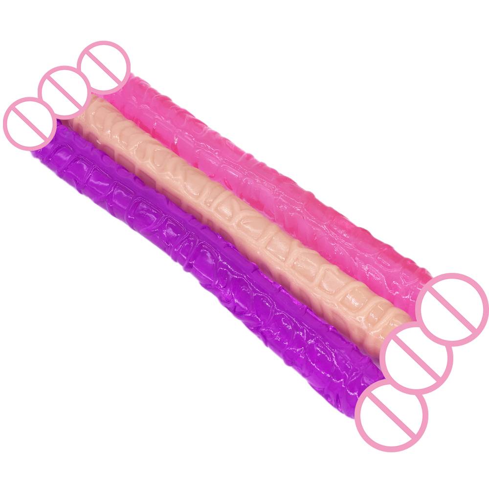 Ergonomic Flexible Soft Silicone Double-Ended Dildo Adult Products cb5feb1b7314637725a2e7: 13cm|Flesh 34cm|Pink 34cm|Purple 34cm