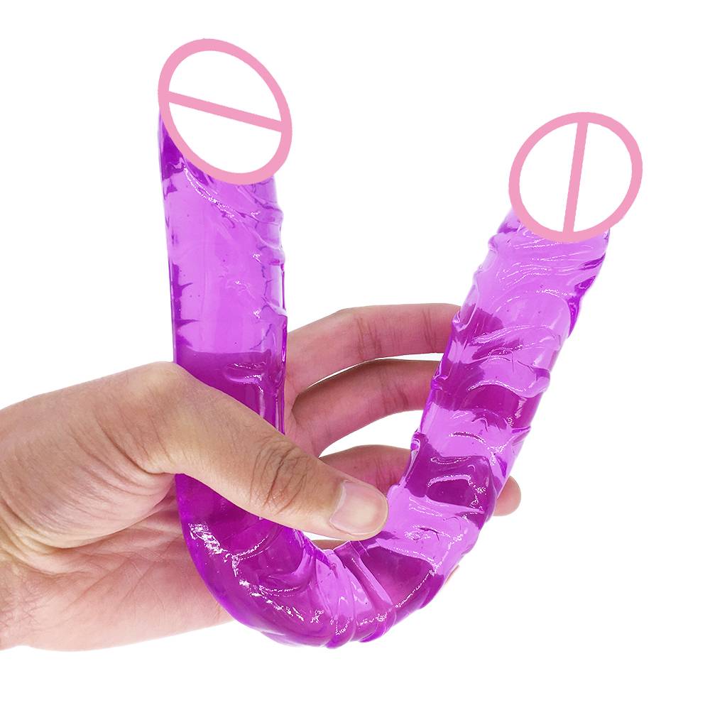 Ergonomic Flexible Soft Silicone Double-Ended Dildo Adult Products cb5feb1b7314637725a2e7: 13cm|Flesh 34cm|Pink 34cm|Purple 34cm