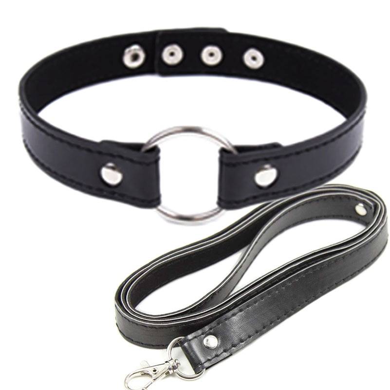 Exquisite Leather Collar with Leash Adult Products