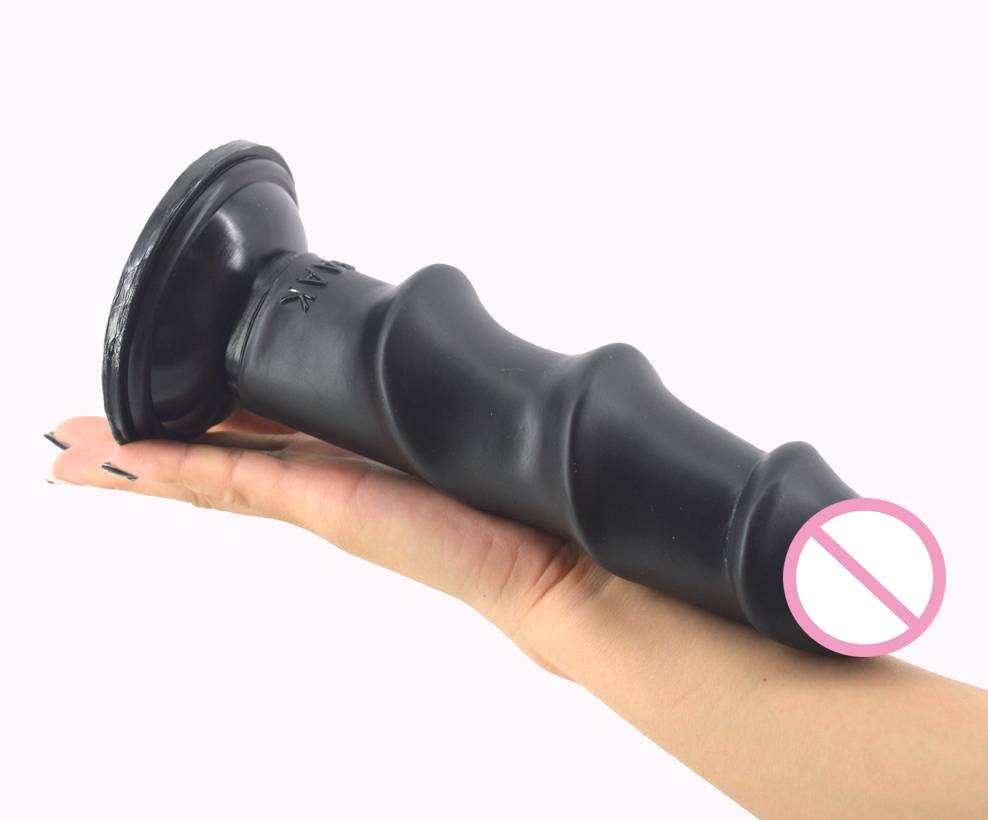 Extra Large Size Ribbed Silicone Dildo Adult Products cb5feb1b7314637725a2e7: Black|Flesh|Pink