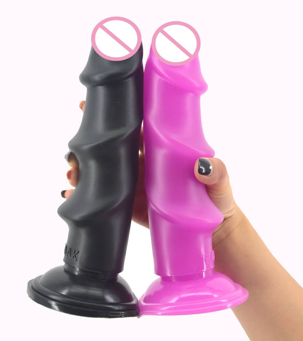 Extra Large Size Ribbed Silicone Dildo Adult Products cb5feb1b7314637725a2e7: Black|Flesh|Pink