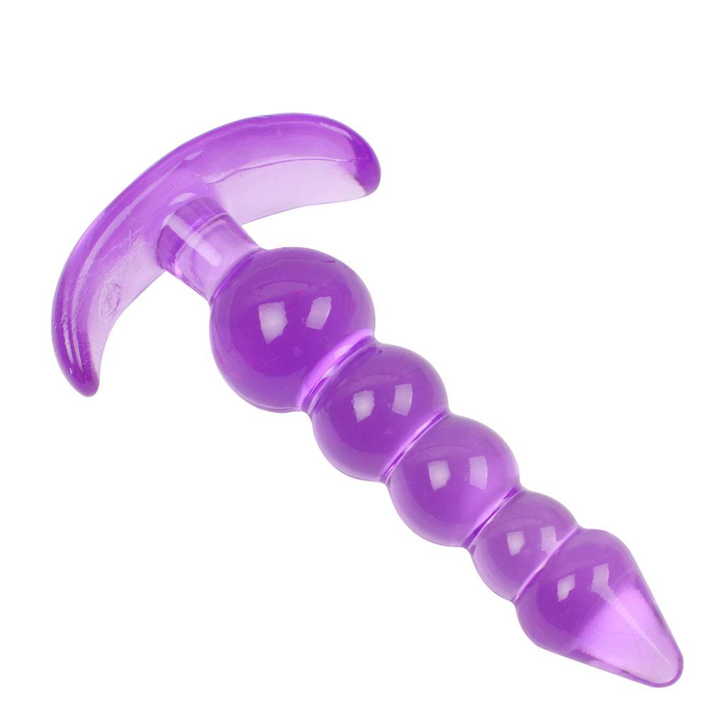 Jelly Silicone Beads Anal Plug Adult Products cb5feb1b7314637725a2e7: Pink|Purple