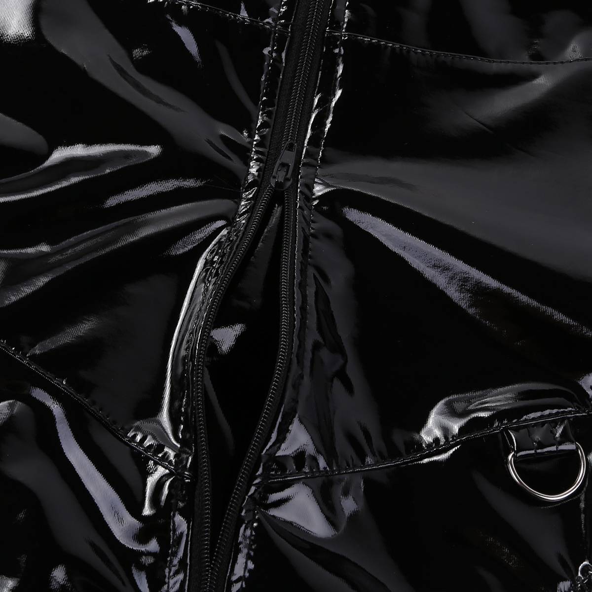 Latex Zippered Open Crotch Bodysuit Adult Products cb5feb1b7314637725a2e7: Black