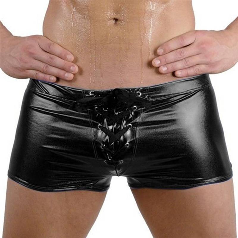 Men’s Lace Up Metallic Boxers Adult Products cb5feb1b7314637725a2e7: Black|Blue|Gold|Silver