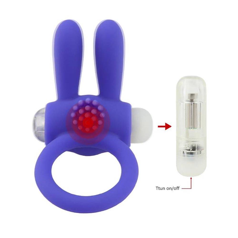Rabbit Shaped Men's Vibrating Cock Ring