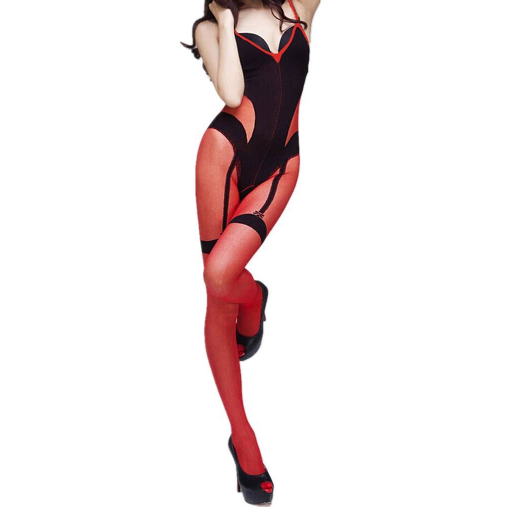 Shiny Crotchless Full Body Bodystockings Adult Products cb5feb1b7314637725a2e7: Black|Red