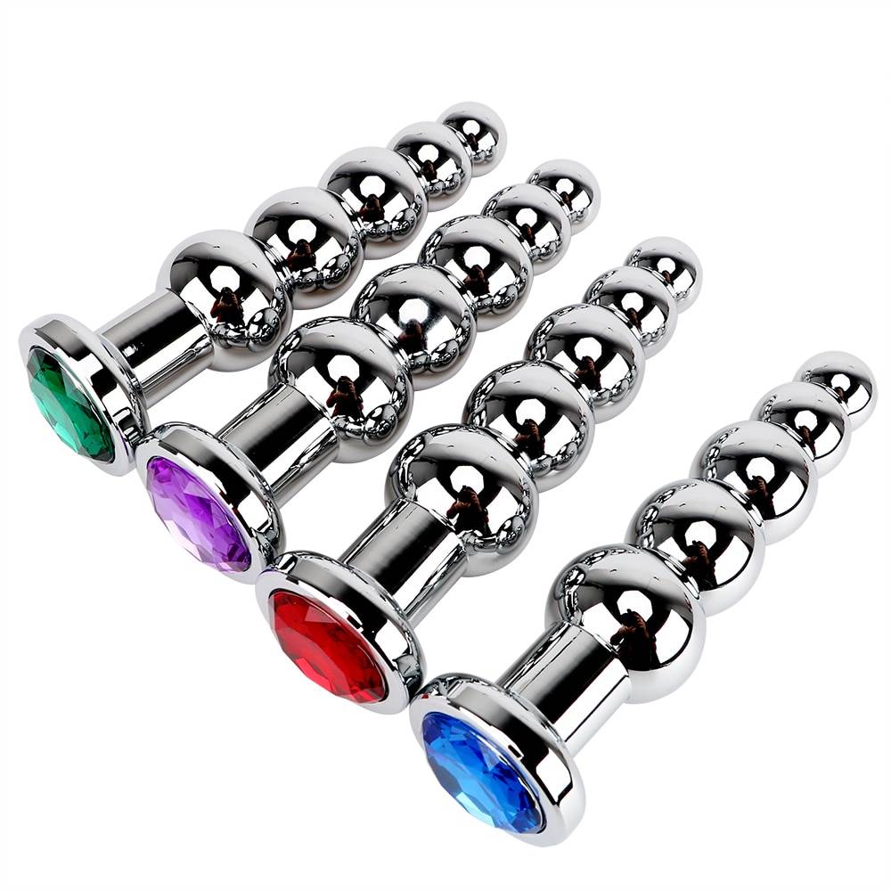 Stainless Steel Anal Beads Plug Adult Products cb5feb1b7314637725a2e7: Blue|Green|Purple|Red