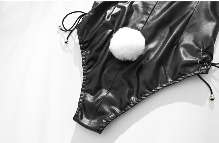 Women's Faux Leather Rabbit Suit
