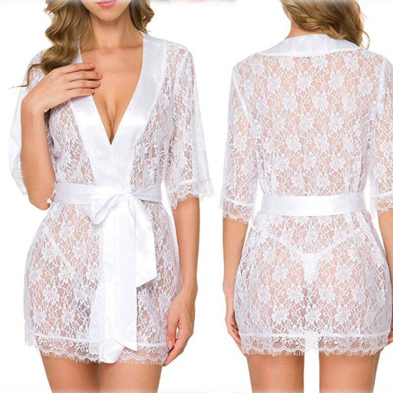 Women’s Floral Lace Robes Adult Products cb5feb1b7314637725a2e7: Black|Blue|White|Wine Red