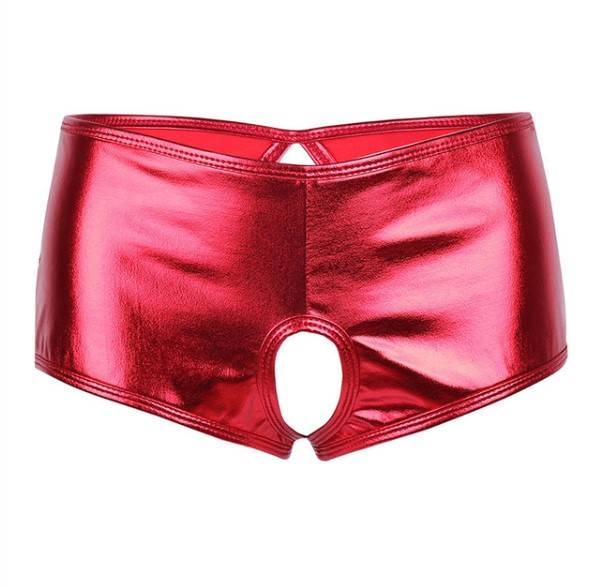 Women’s Metallic Crotchless Panties Adult Products cb5feb1b7314637725a2e7: Black|Red