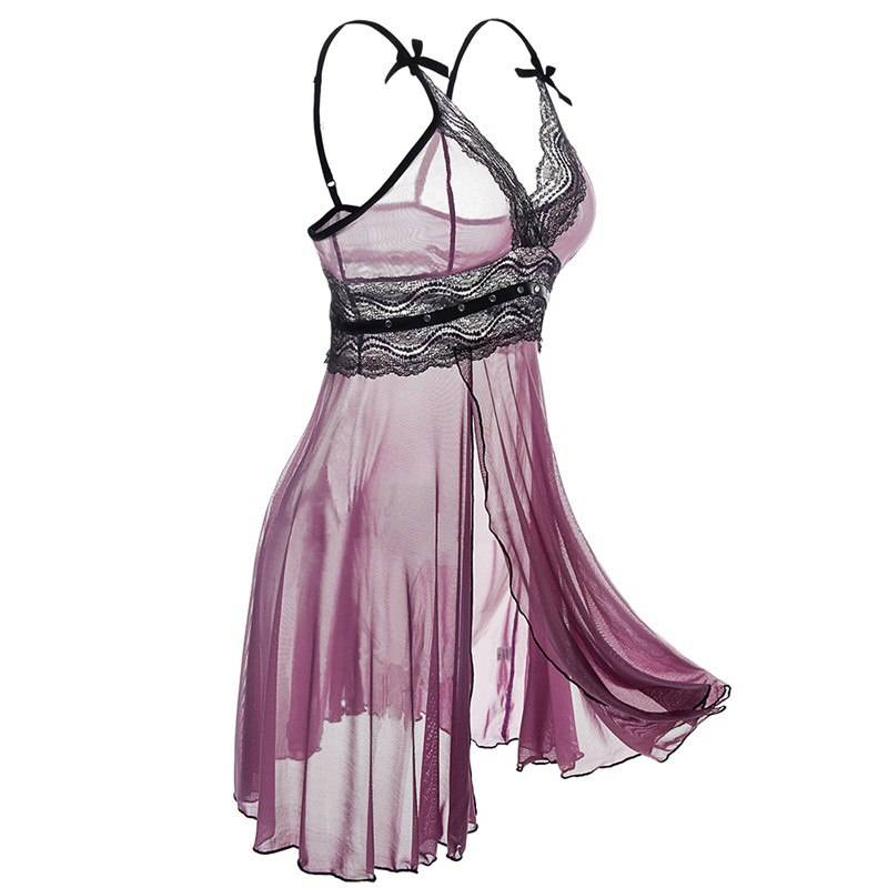 Women’s Nymph Sheer Lace Babydoll Lingerie Adult Products cb5feb1b7314637725a2e7: Black|Purple