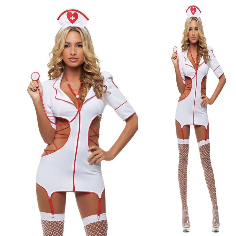 Women’s Sexy Nurse Costume for Role Play Adult Products cb5feb1b7314637725a2e7: White
