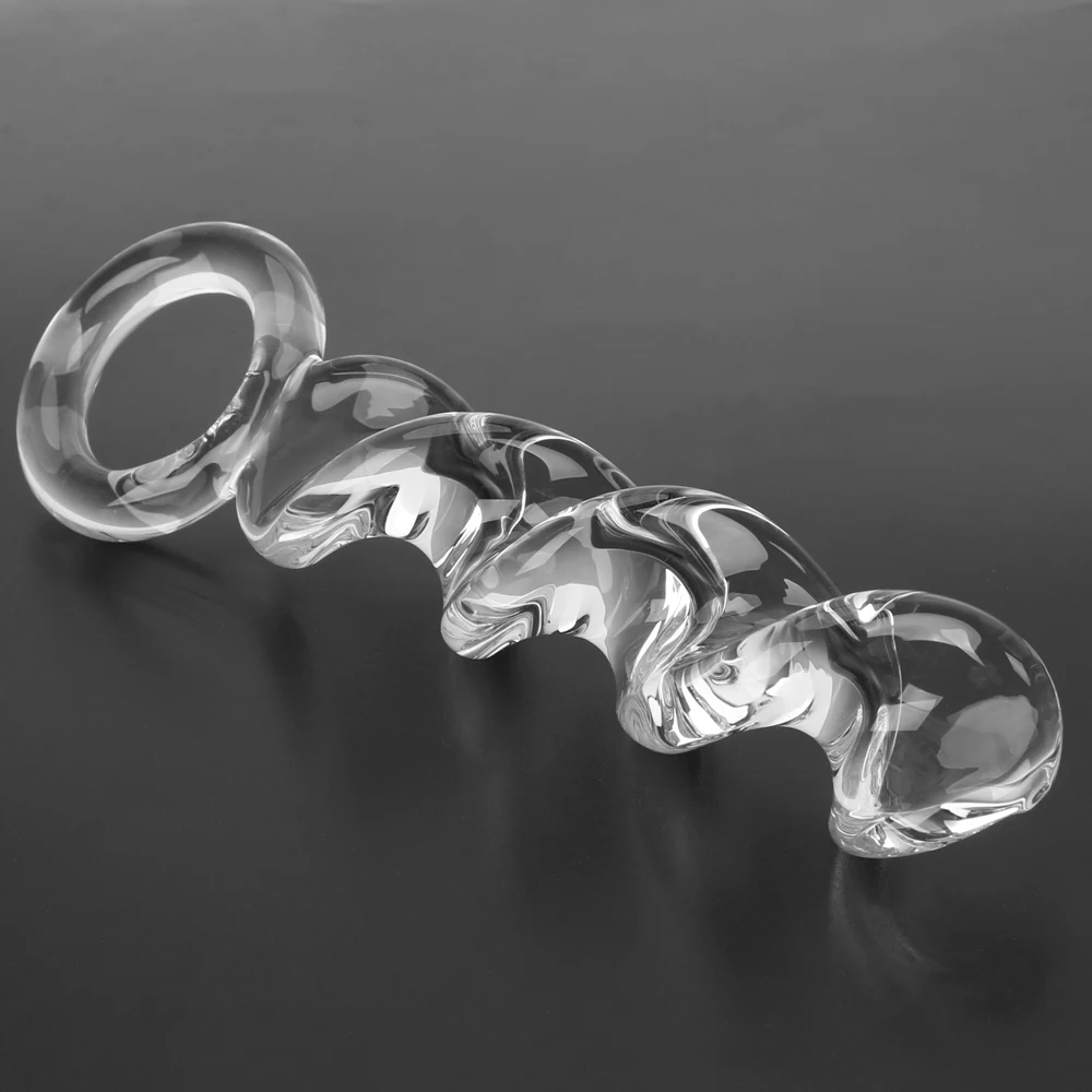20cm Pyrex Glass Spiral Dildos For Women Vaginal Anal Plug Men Butt Dilator Female Masturbator Sex Toys Couples Adult Games Set Dildos cb5feb1b7314637725a2e7: Transparent