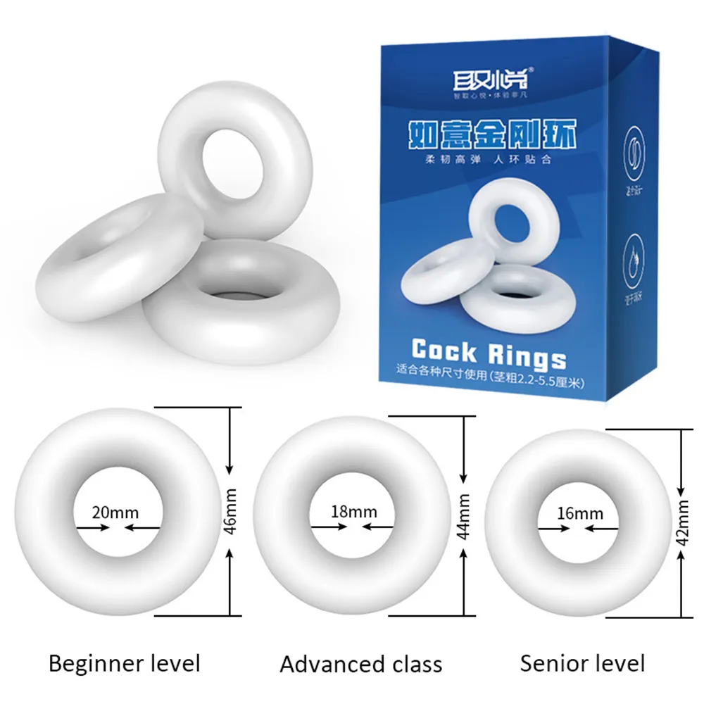 3pcs Penis Cock Rings Adult Goods For Men 18+ Delay Ejaculation Adult Sex Toys Multifunction For Beginners Long Lasting Cockring Sex Toys For Couple cb5feb1b7314637725a2e7: 3pcs
