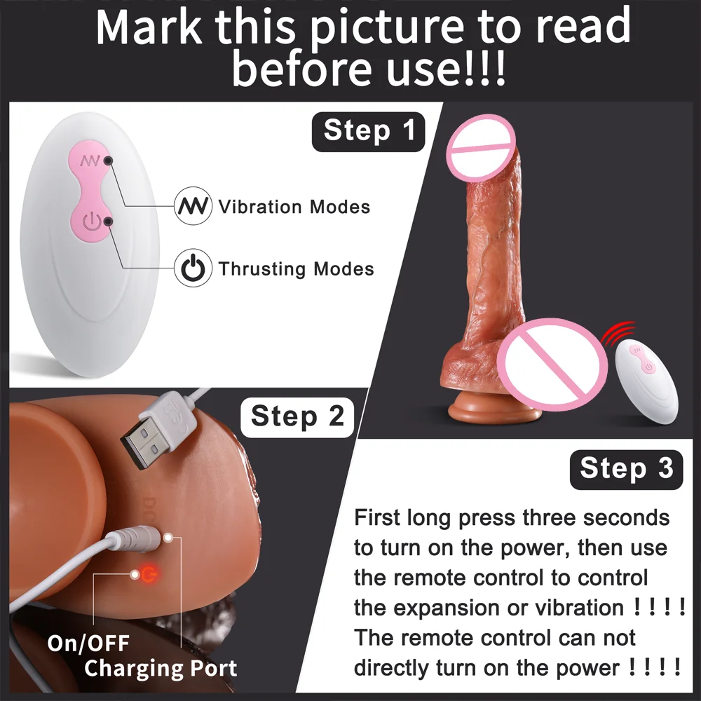 AAV Realistic Penis Remote Control Rotation Thrusting Dildo Vibrator Anal Sex Toy for Women Gay Suction Cup Big Dick Masturbator Dildos cb5feb1b7314637725a2e7: 8.2 Inch