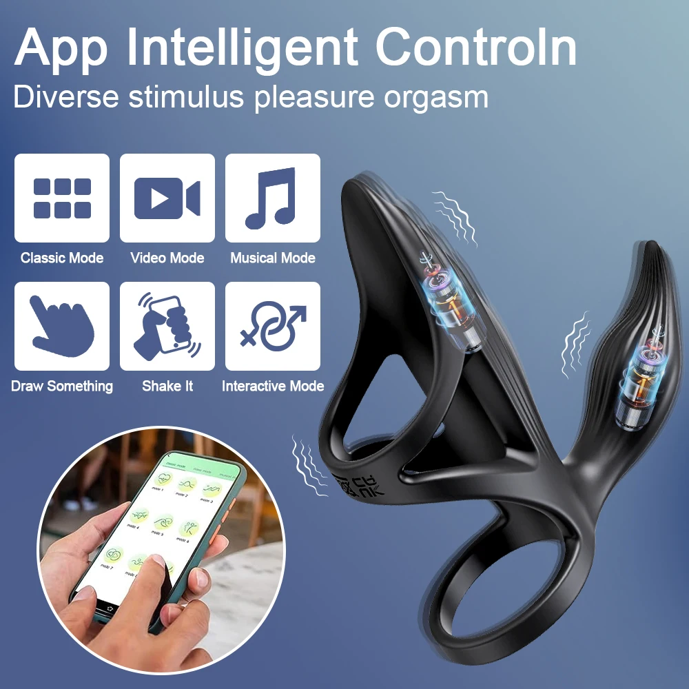 APP Bluetooth Cockring Penis Cock Ring Delay Ejaculation Clitoral Stimulator Sex Toys for Men Couple Penisring Dick Sleeve Sex Toys For Men 1ef722433d607dd9d2b8b7: China