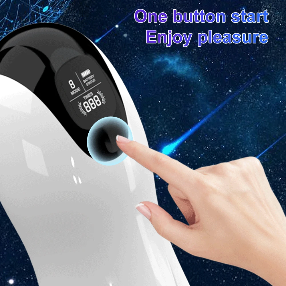 Automatic Male Masturbator Cup Vibration Blowjob Real Vagina Pocket Pussy Penis Oral Sex Machine Toys for Man Adults 18+ Sex Toys For Men cb5feb1b7314637725a2e7: White